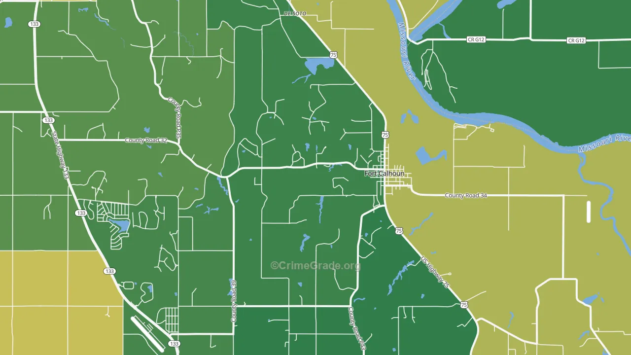 Fort Calhoun, NE Map of Vandalism Rates