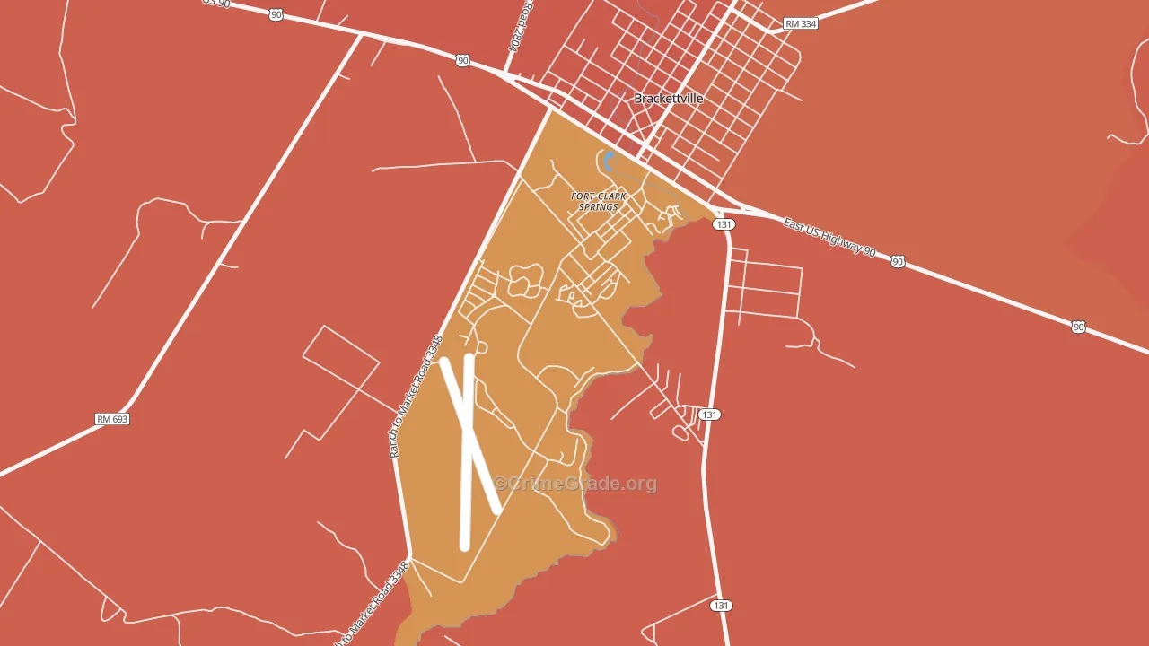 Fort Clark Springs, TX Map of Vandalism Rates