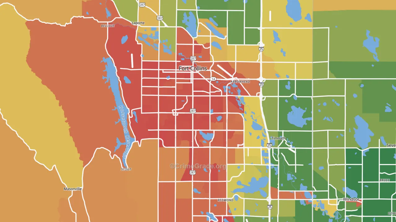 Fort Collins, CO Map of Vandalism Rates