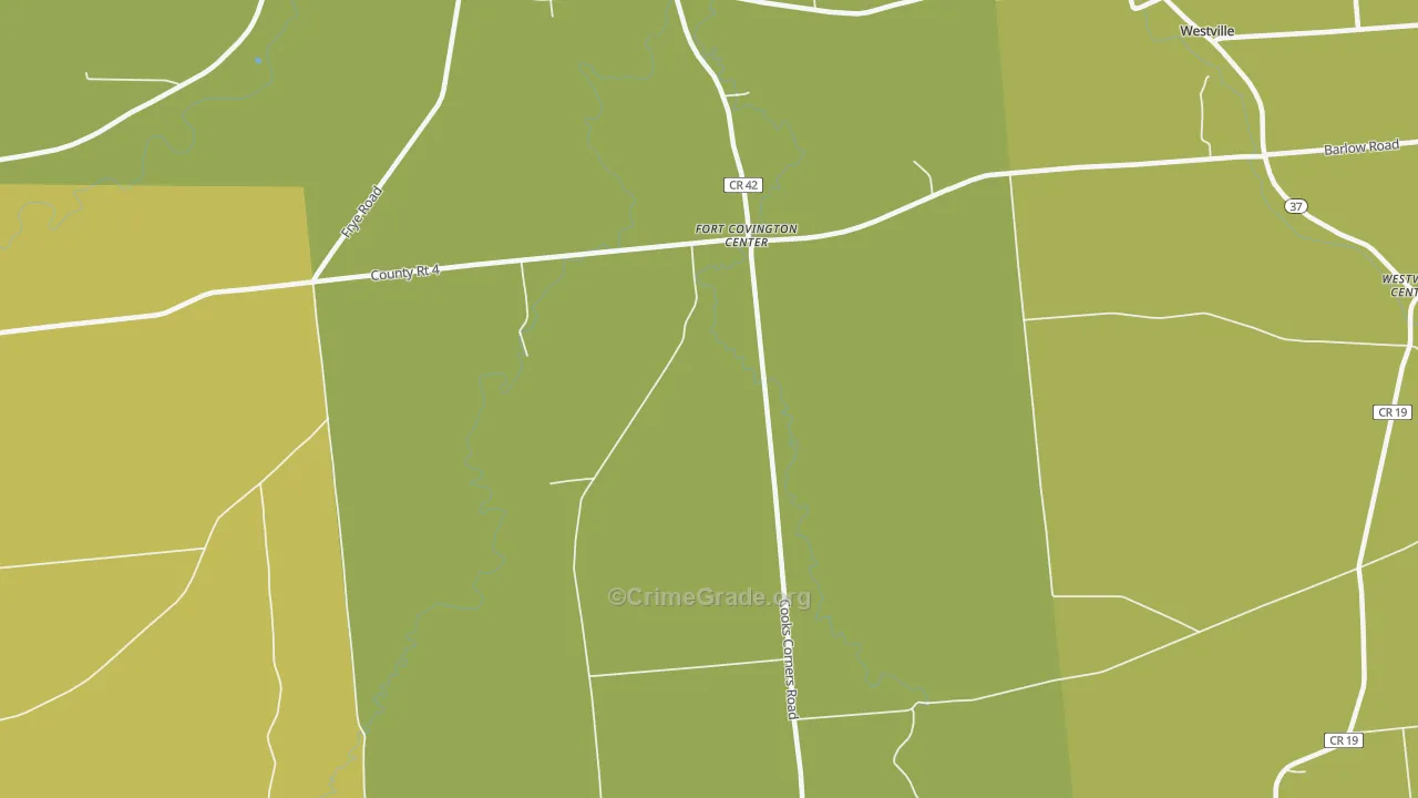 Fort Covington Center, NY Map of Vandalism Rates