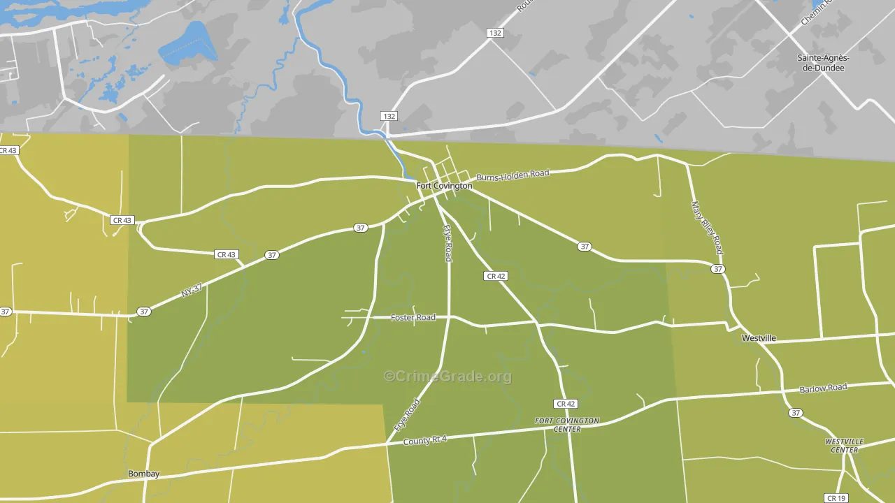 Fort Covington, NY Map of Vandalism Rates