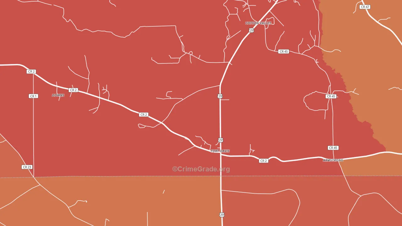 Fort Davis, AL Map of Vandalism Rates