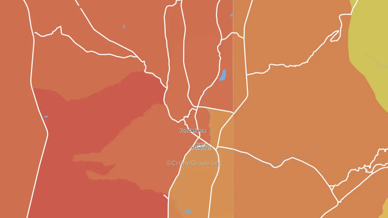 Fort Defiance, AZ Map of Vandalism Rates