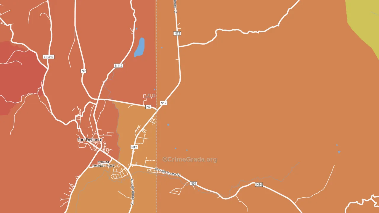 Fort Defiance, NM Map of Vandalism Rates