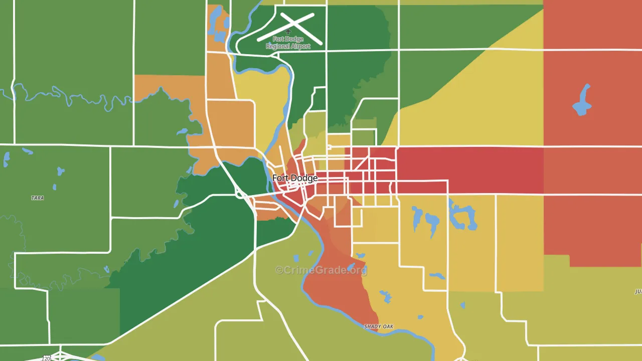 Fort Dodge, IA Map of Vandalism Rates