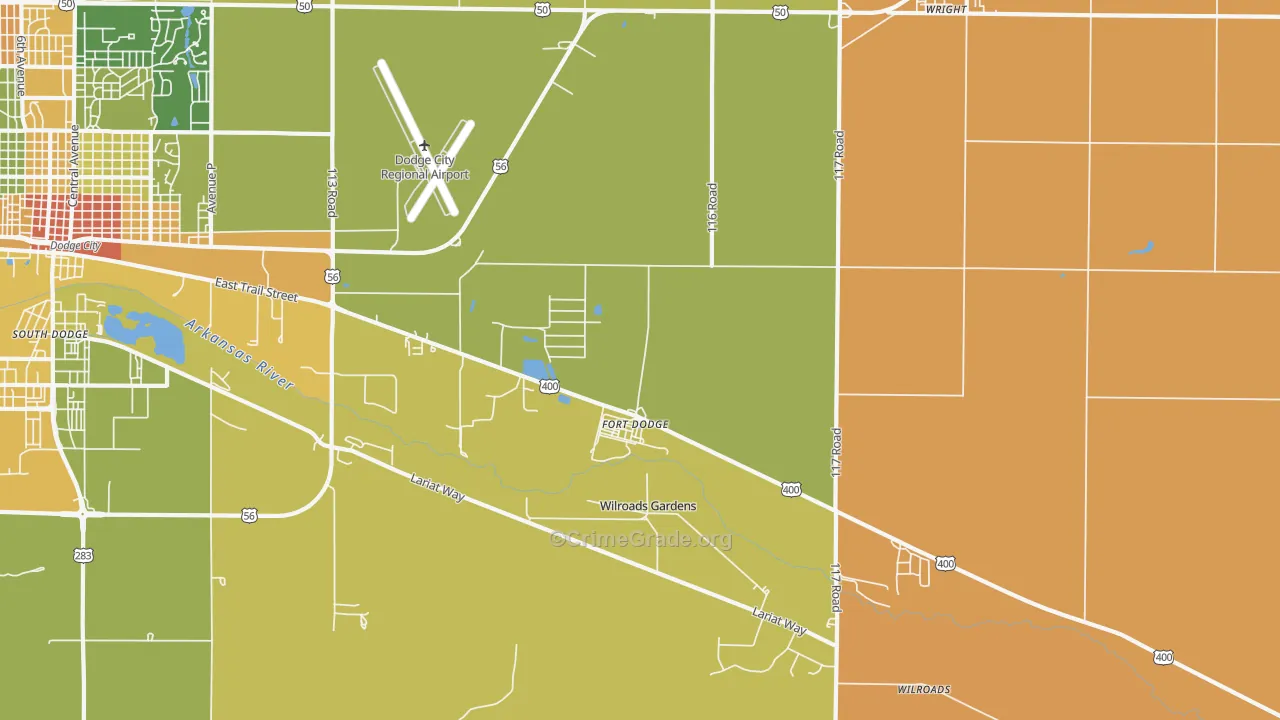 Fort Dodge, KS Map of Vandalism Rates