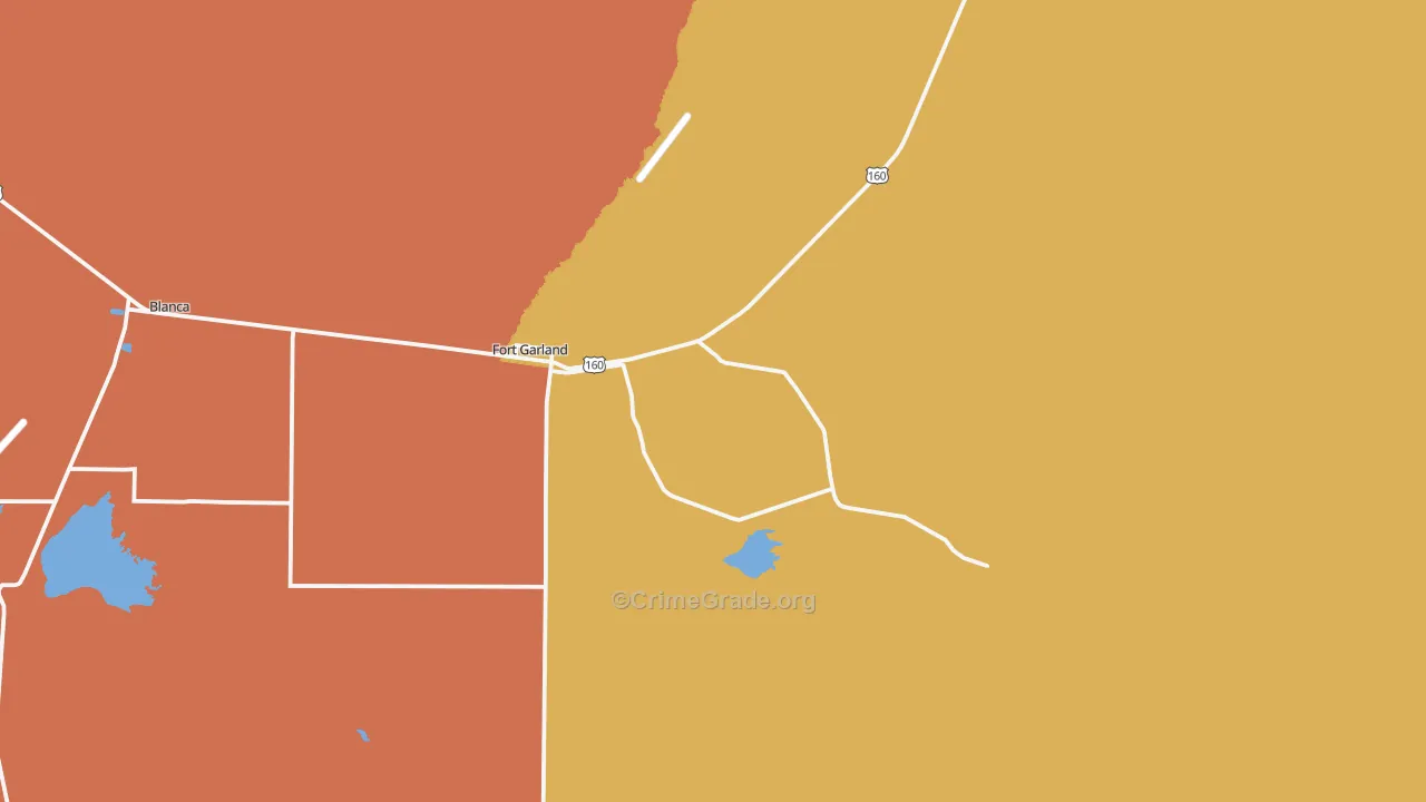 Fort Garland, CO Map of Vandalism Rates
