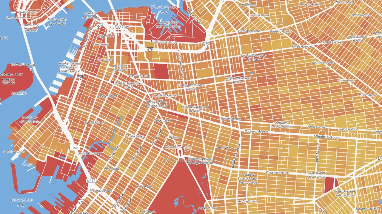 Fort Green, Brooklyn, NY Map of Vandalism Rates