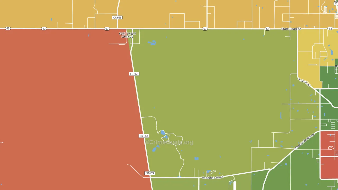 Fort Green Springs, FL Map of Vandalism Rates