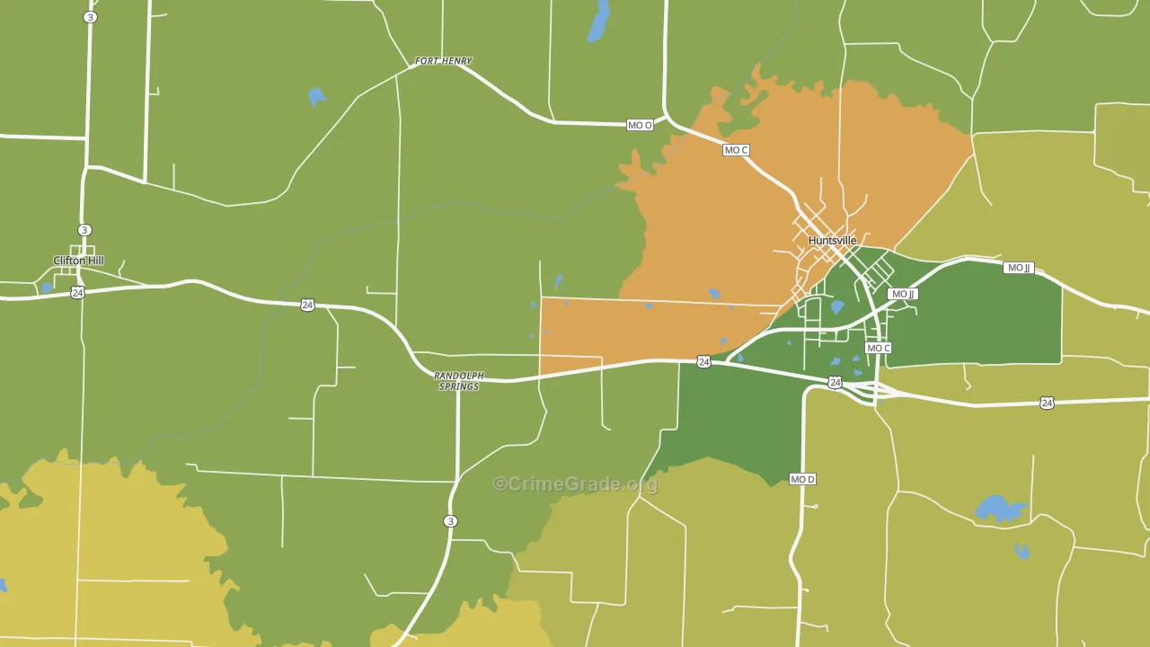 Fort Henry, MO Map of Vandalism Rates
