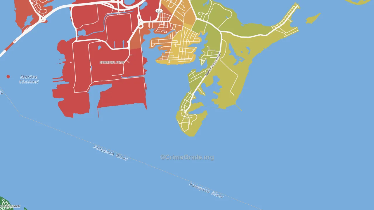 Fort Howard, MD Map of Vandalism Rates