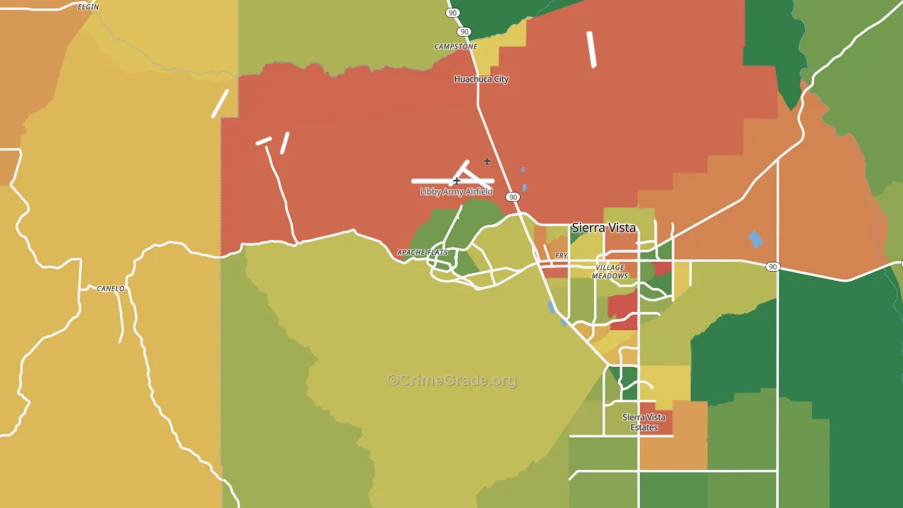 Fort Huachuca, AZ Map of Vandalism Rates