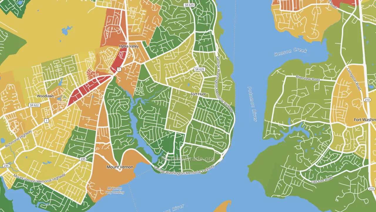 Fort Hunt, VA Map of Vandalism Rates