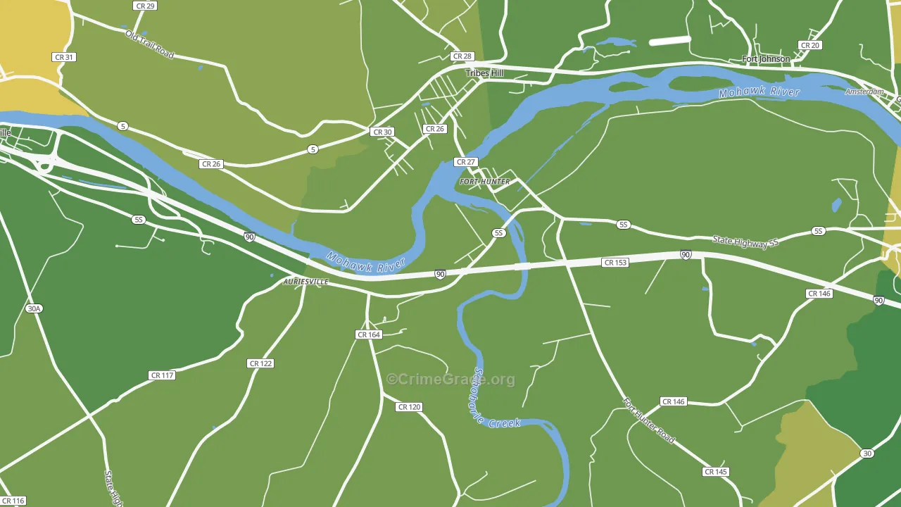 Fort Hunter, NY Map of Vandalism Rates