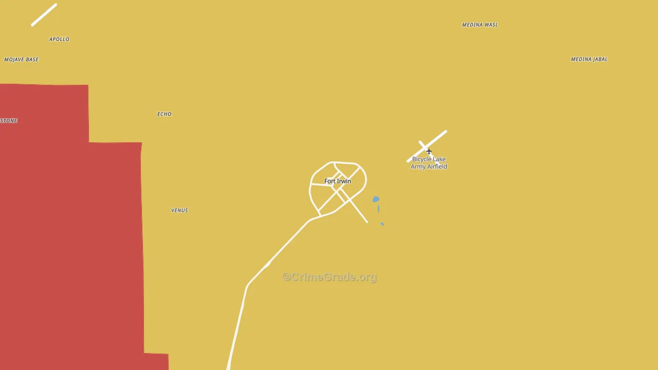Fort Irwin, CA Map of Vandalism Rates