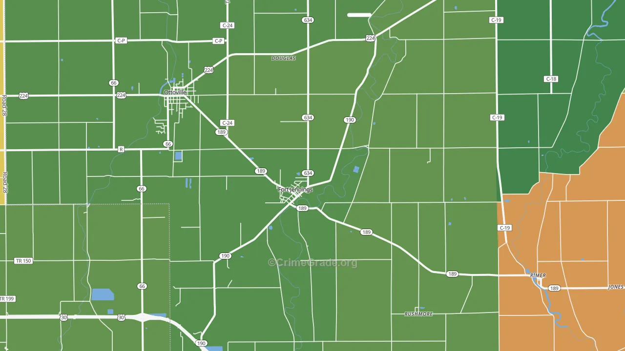 Fort Jennings, OH Map of Vandalism Rates