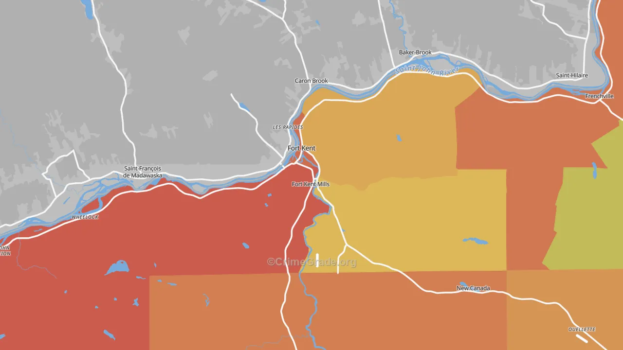 Fort Kent, ME Map of Vandalism Rates