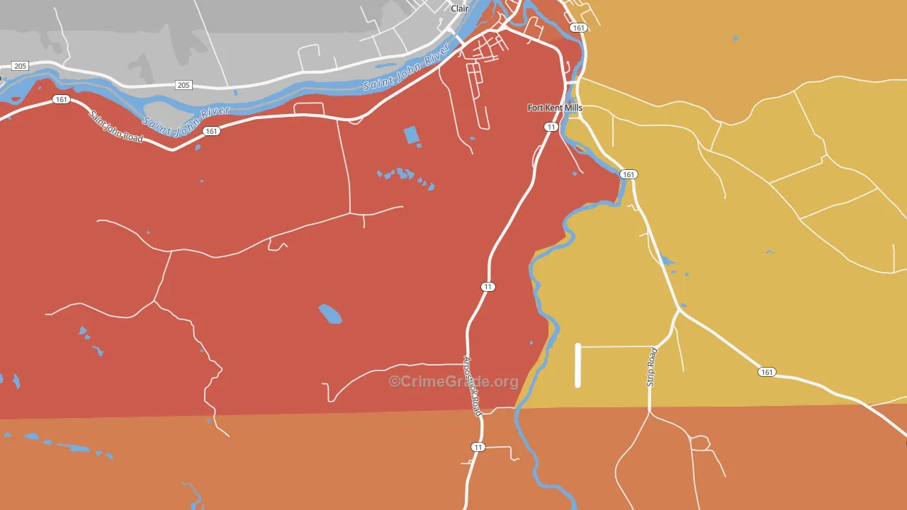 Fort Kent Village, ME Map of Vandalism Rates
