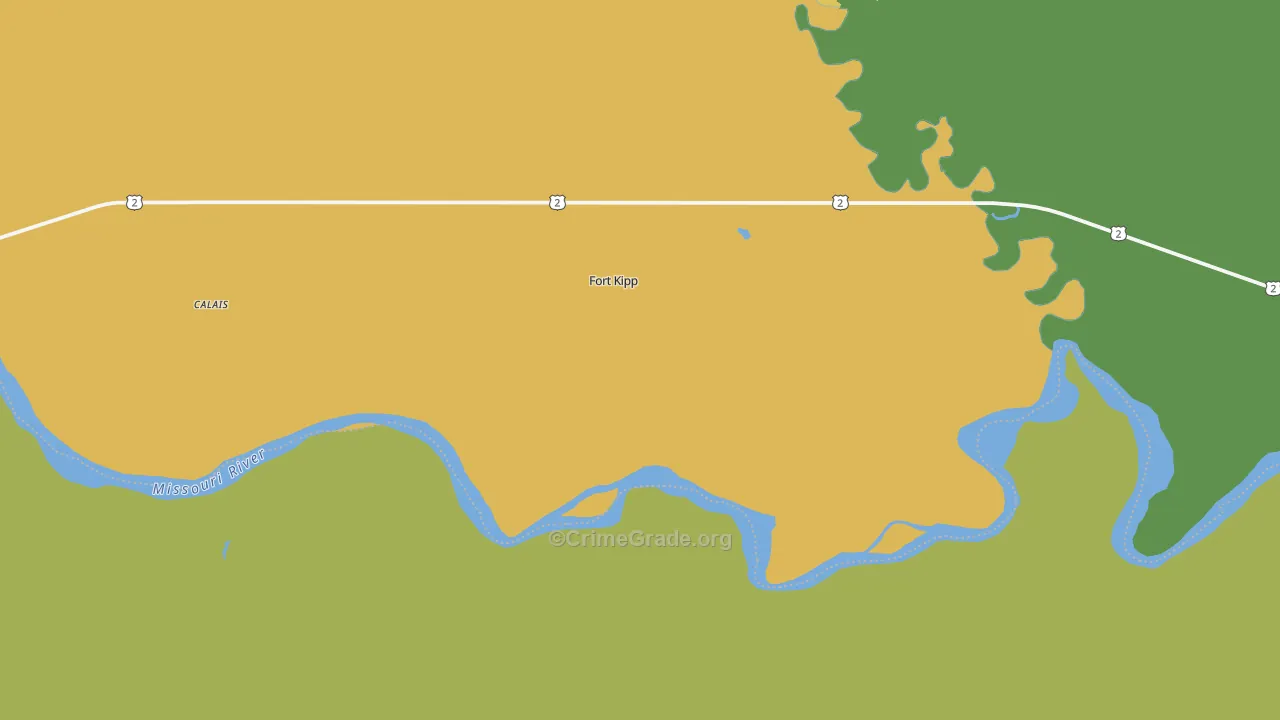 Fort Kipp, MT Map of Vandalism Rates