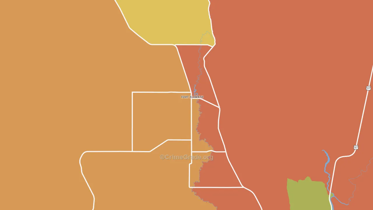 Fort Klamath, OR Map of Vandalism Rates
