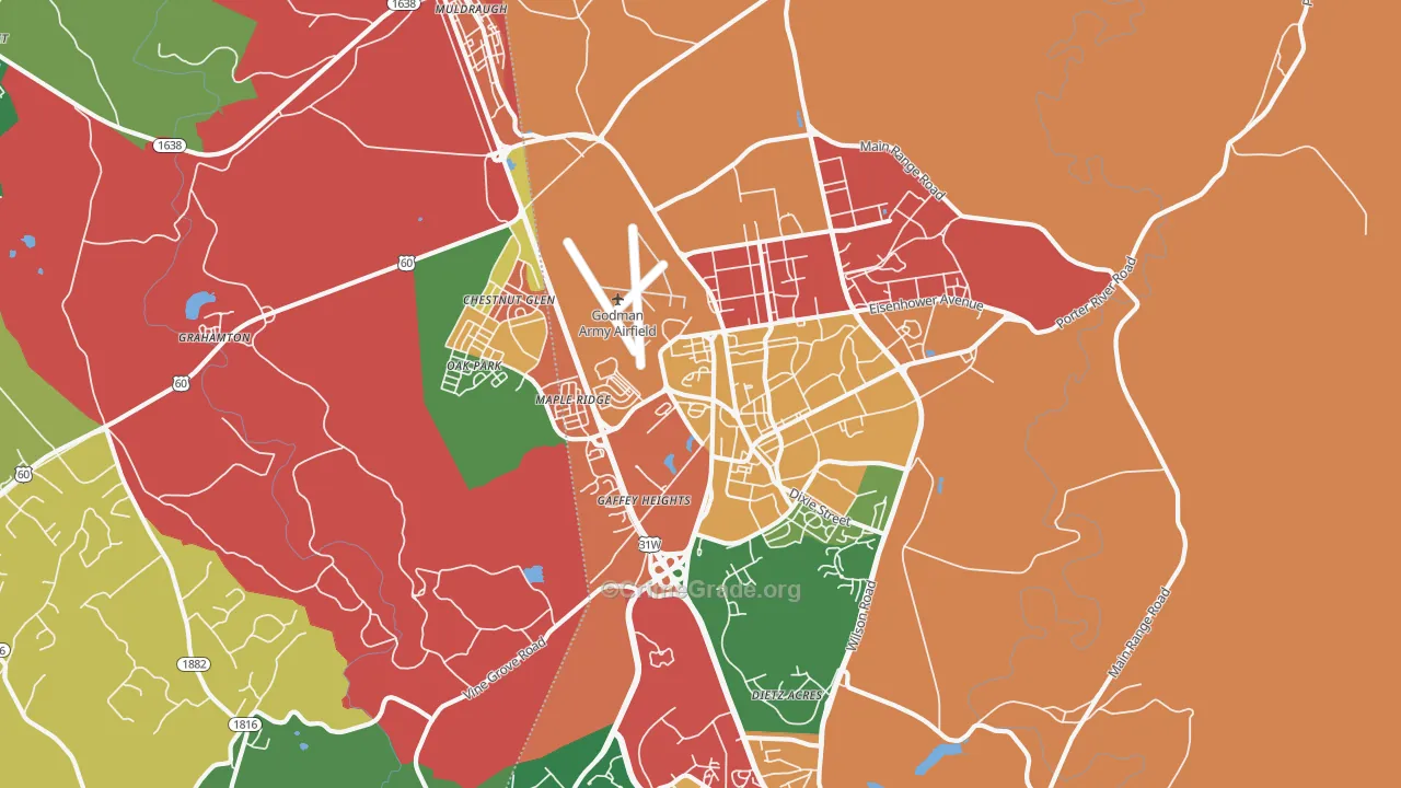 Fort Knox, KY Map of Vandalism Rates