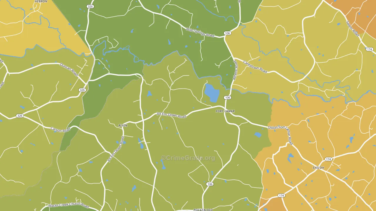 Fort Lamar, GA Map of Vandalism Rates