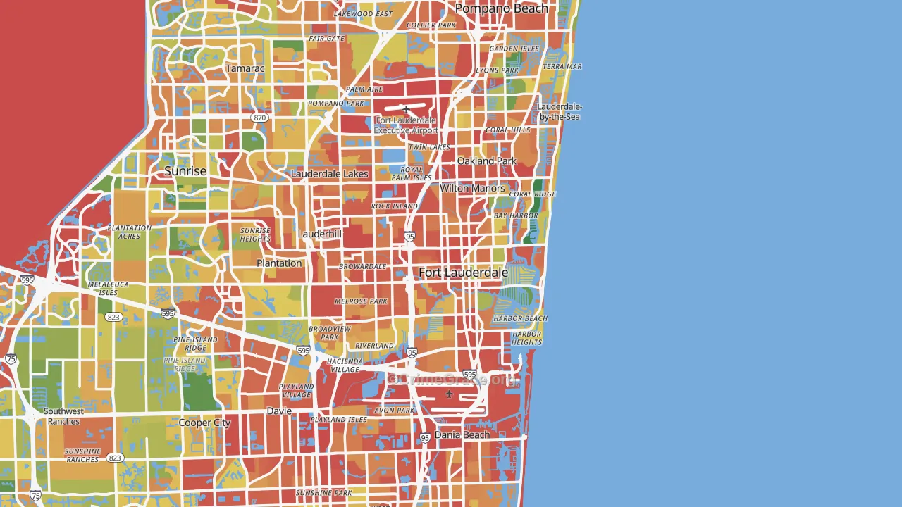 Fort Lauderdale, FL Map of Vandalism Rates