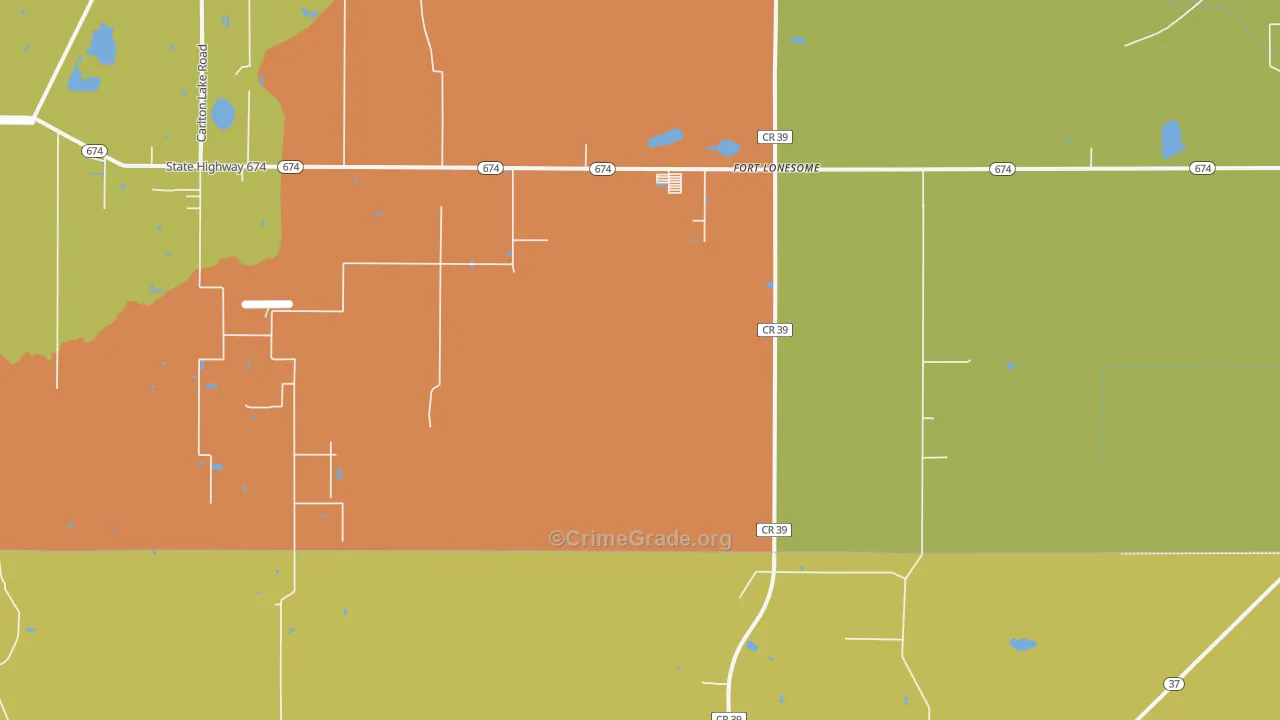 Fort Lonesome, FL Map of Vandalism Rates