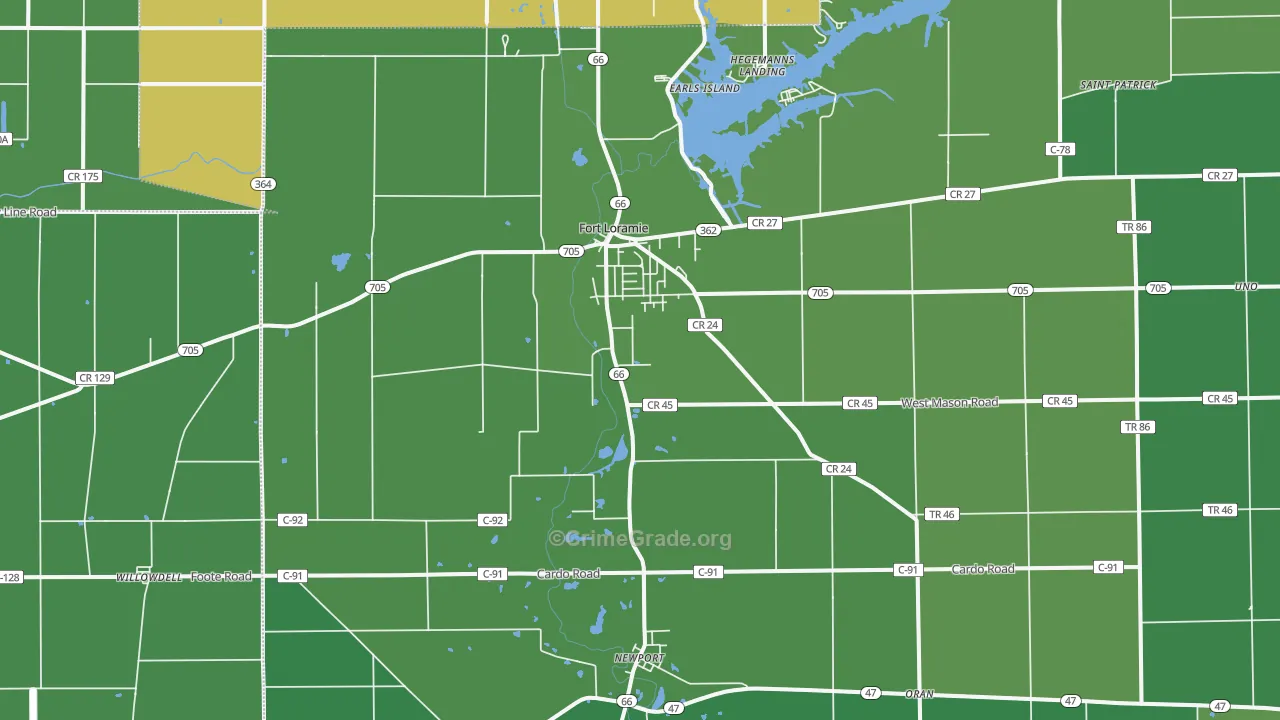Fort Loramie, OH Map of Vandalism Rates