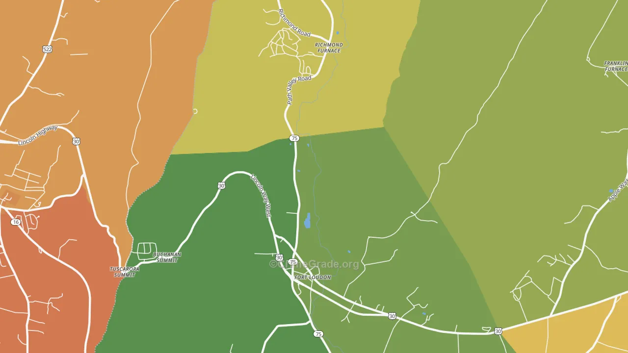 Fort Loudon, PA Map of Vandalism Rates