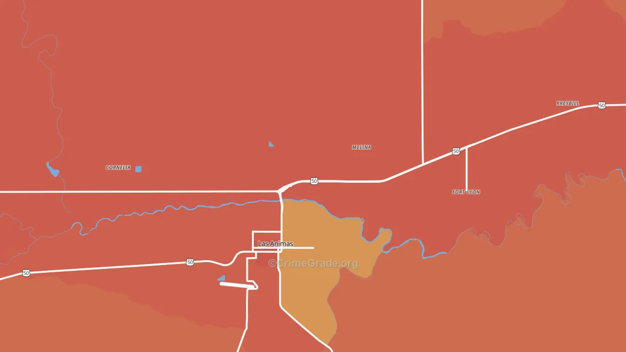 Fort Lyon, CO Map of Vandalism Rates