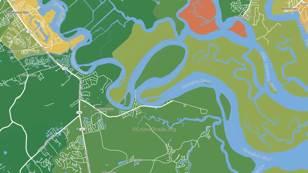 Fort McAllister, GA Map of Vandalism Rates