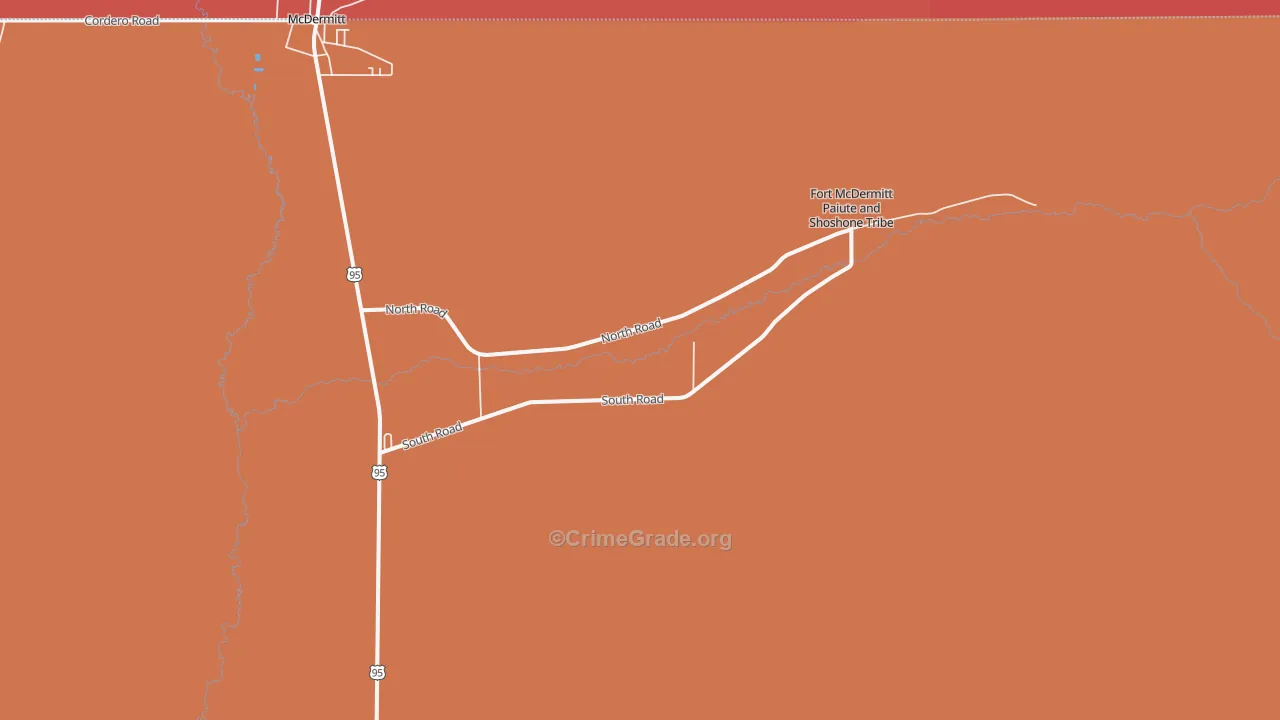 Fort McDermitt, NV Map of Vandalism Rates