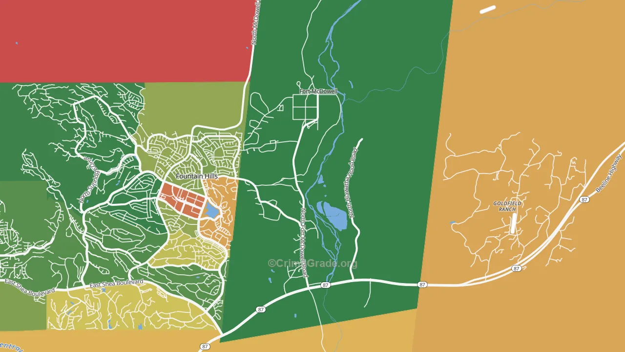 Fort McDowell, AZ Map of Vandalism Rates