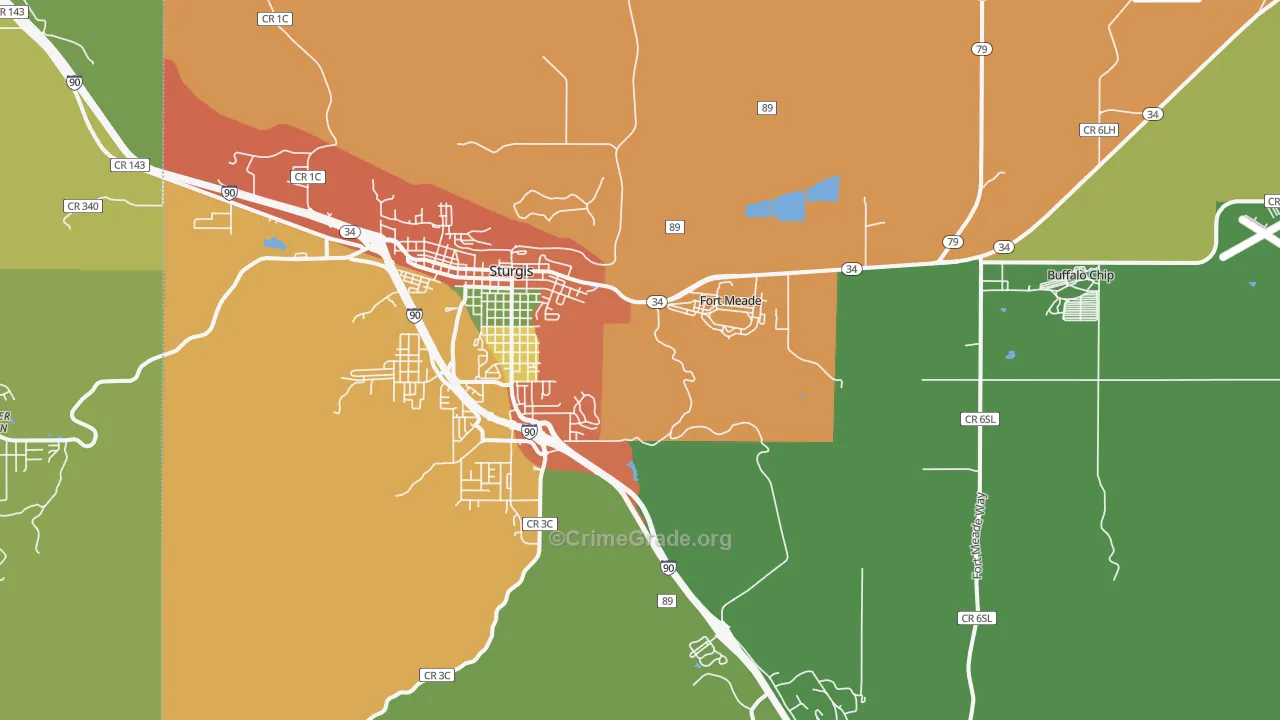 Fort Meade, SD Map of Vandalism Rates