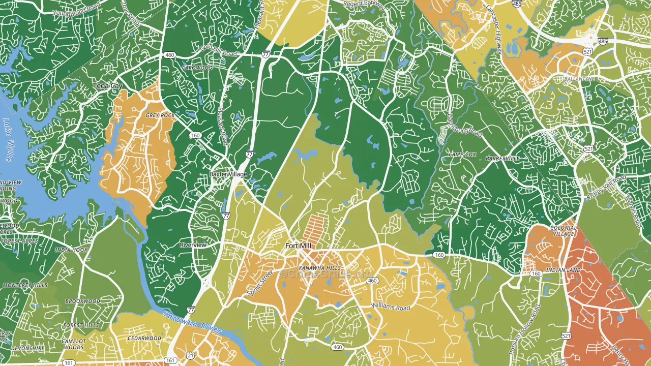 Fort Mill, SC Map of Vandalism Rates