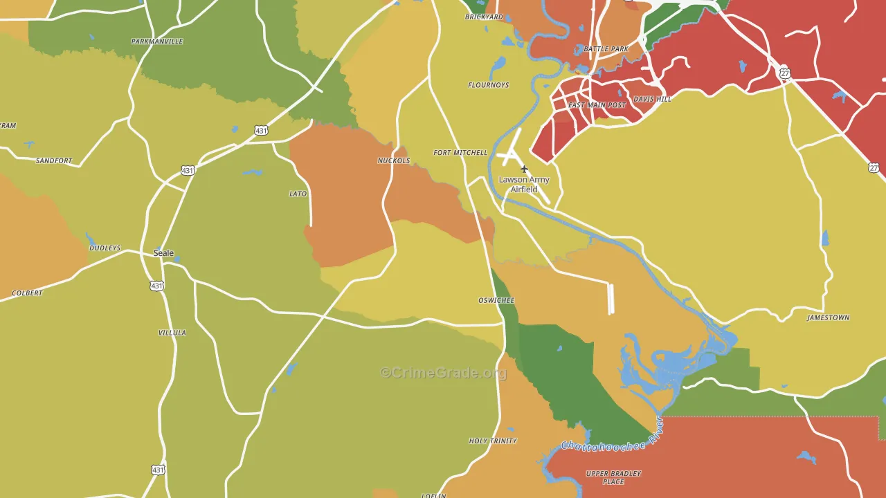 Fort Mitchell, AL Map of Vandalism Rates