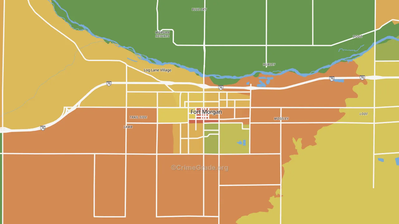 Fort Morgan, CO Map of Vandalism Rates
