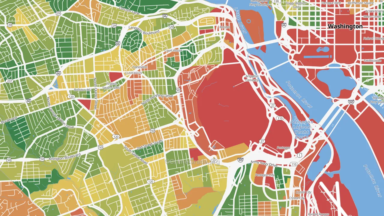 Fort Myer, VA Map of Vandalism Rates