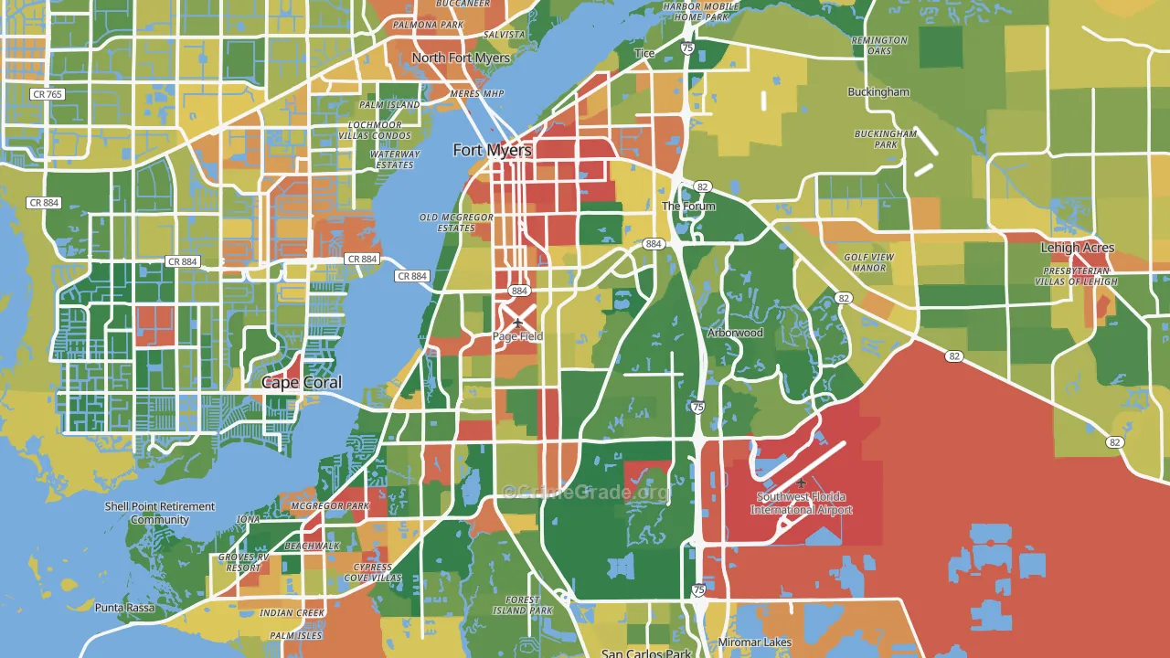 Fort Myers, FL Map of Vandalism Rates