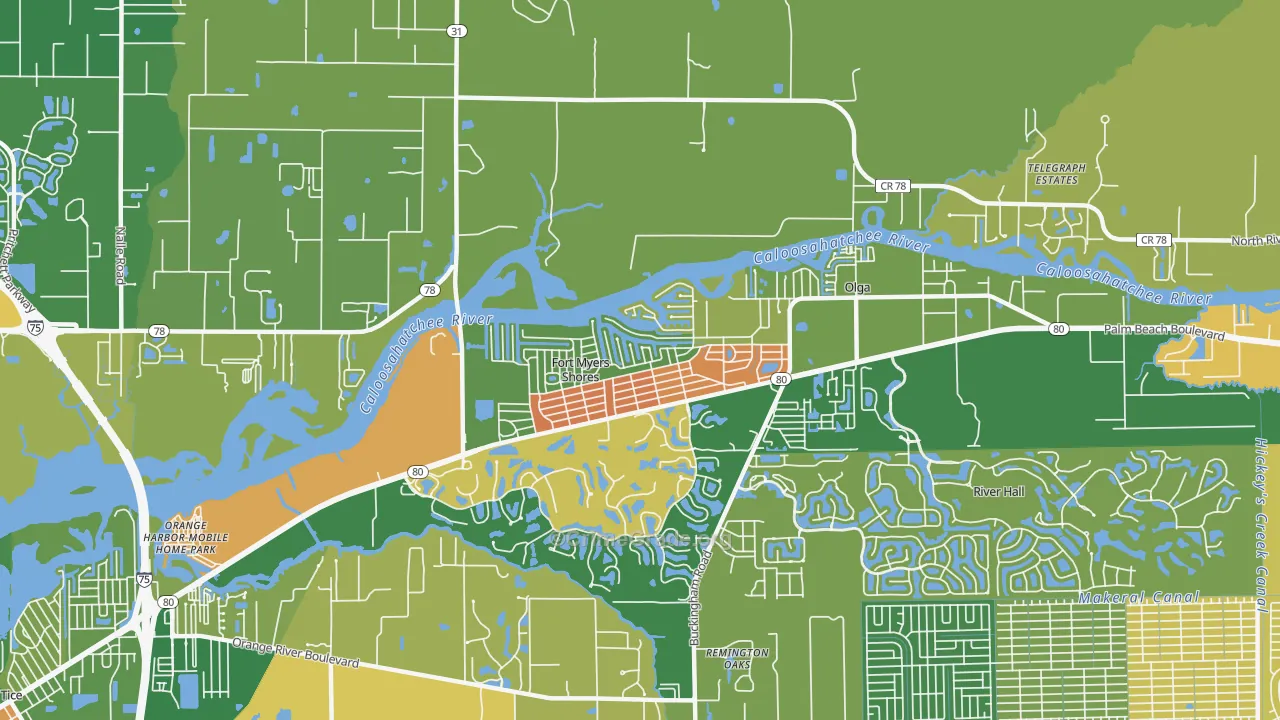 Fort Myers Shores, FL Map of Vandalism Rates