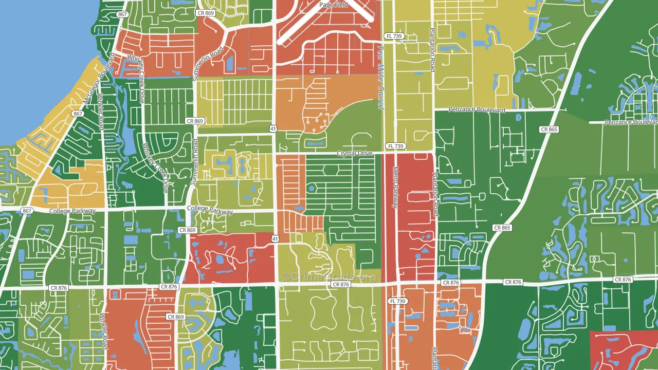 Fort Myers Villas, Villas, FL Map of Vandalism Rates
