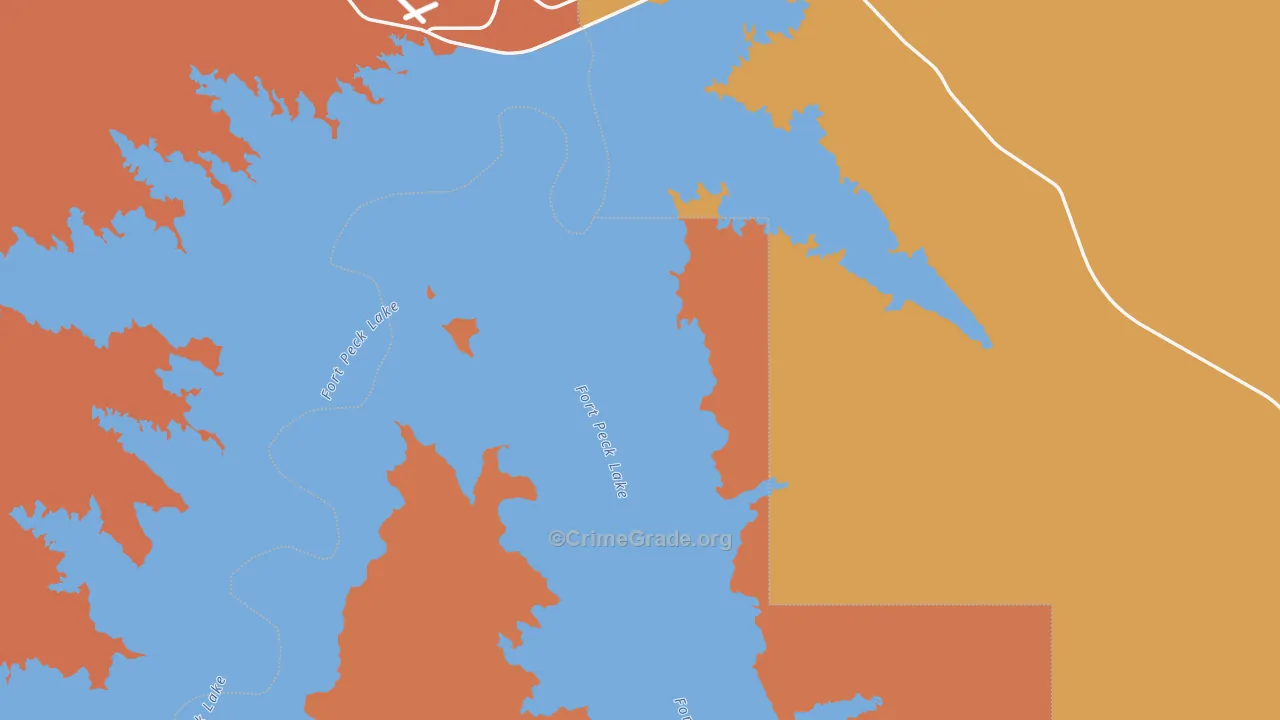 Fort Peck, MT Map of Vandalism Rates