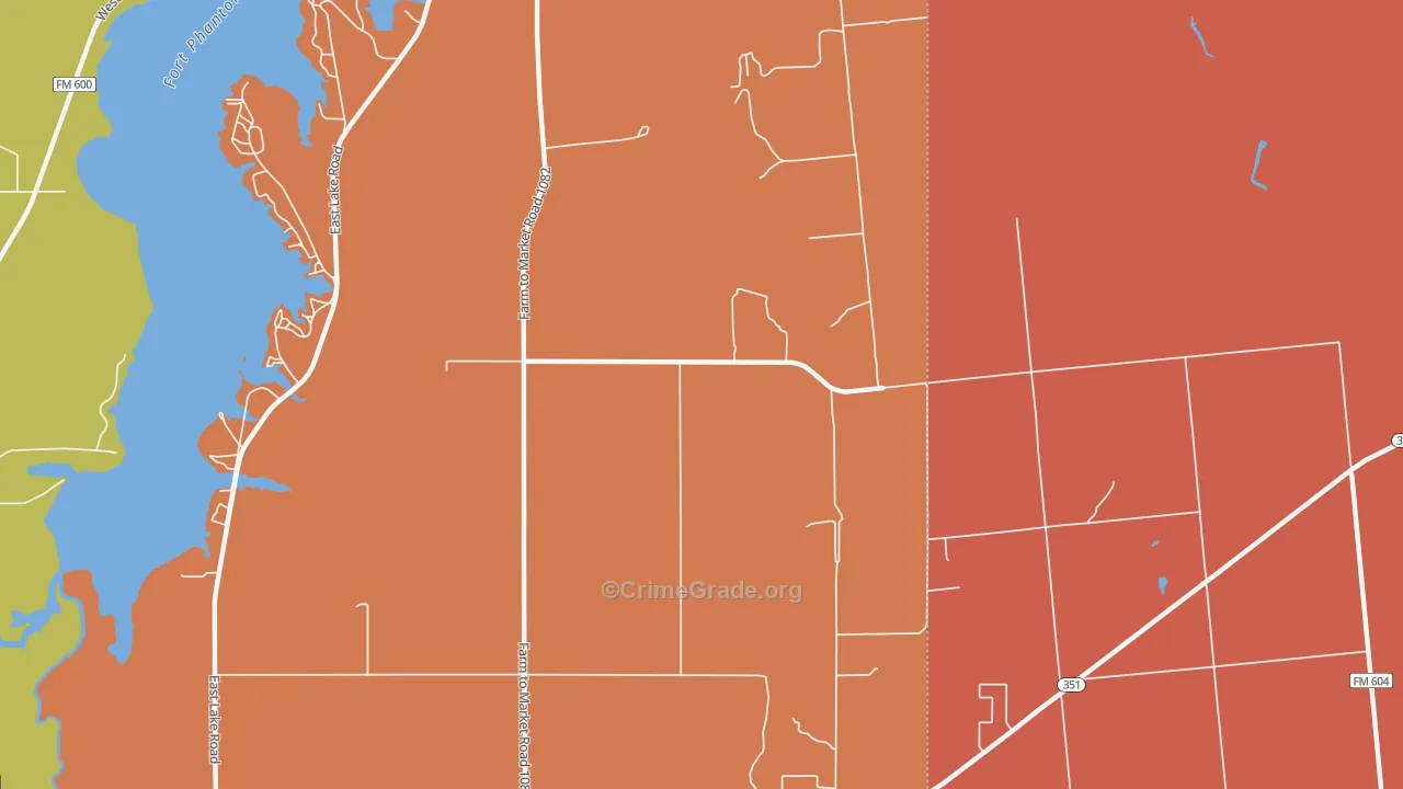 Fort Phantom Area, Abilene, TX Map of Vandalism Rates
