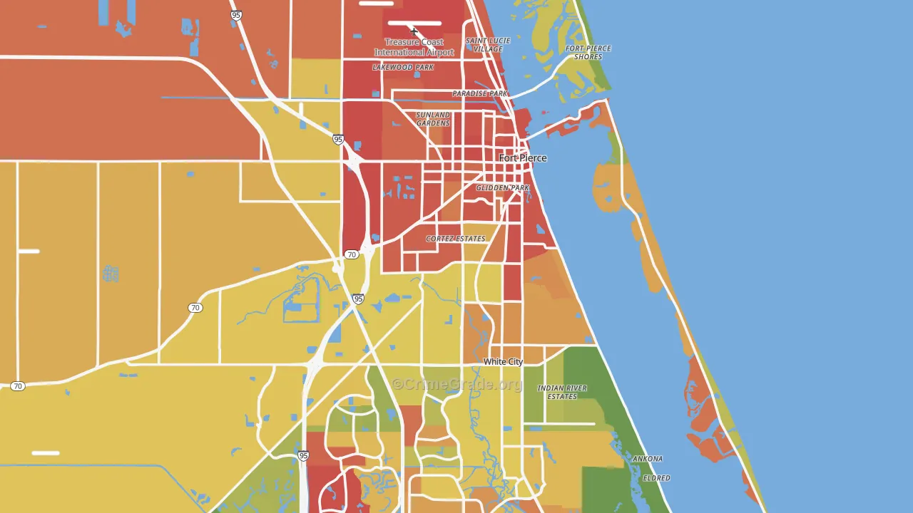 Fort Pierce, FL Map of Vandalism Rates