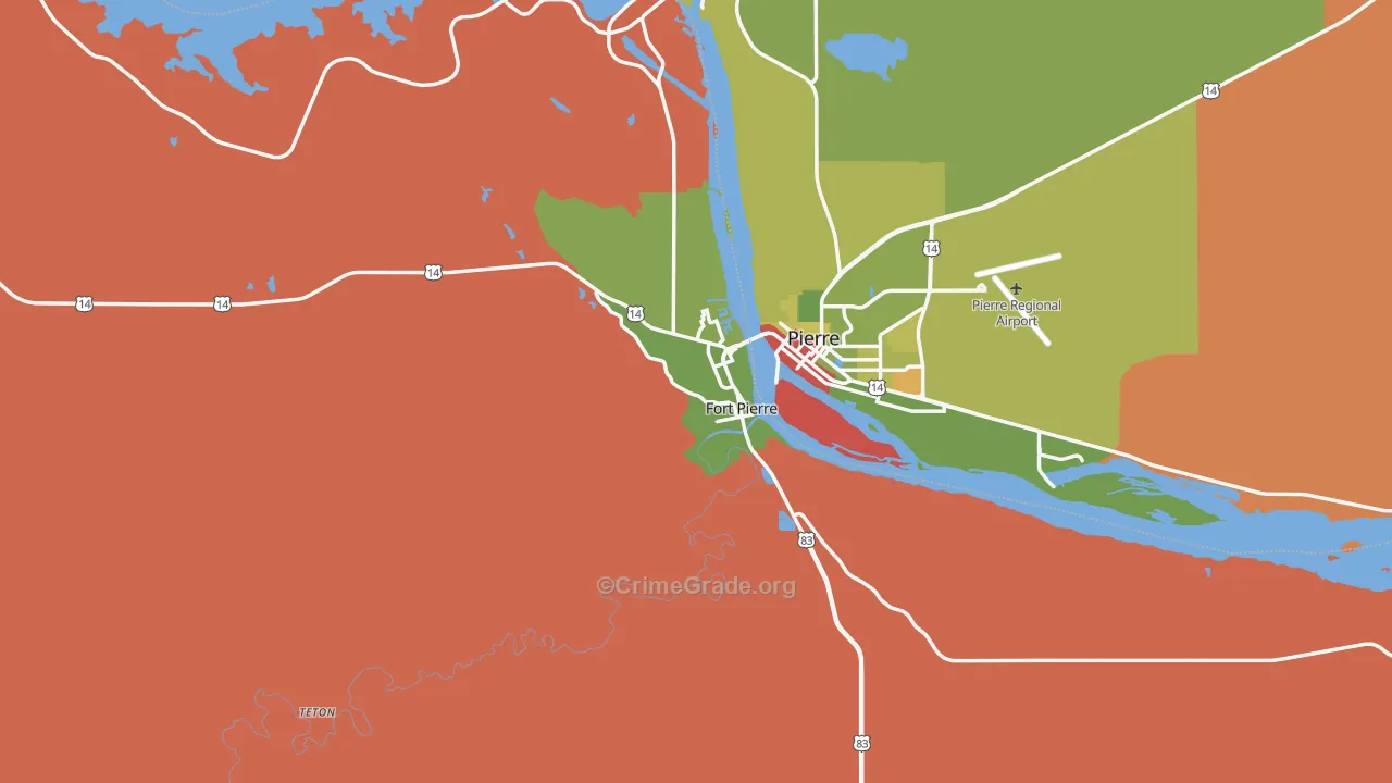 Fort Pierre, SD Map of Vandalism Rates