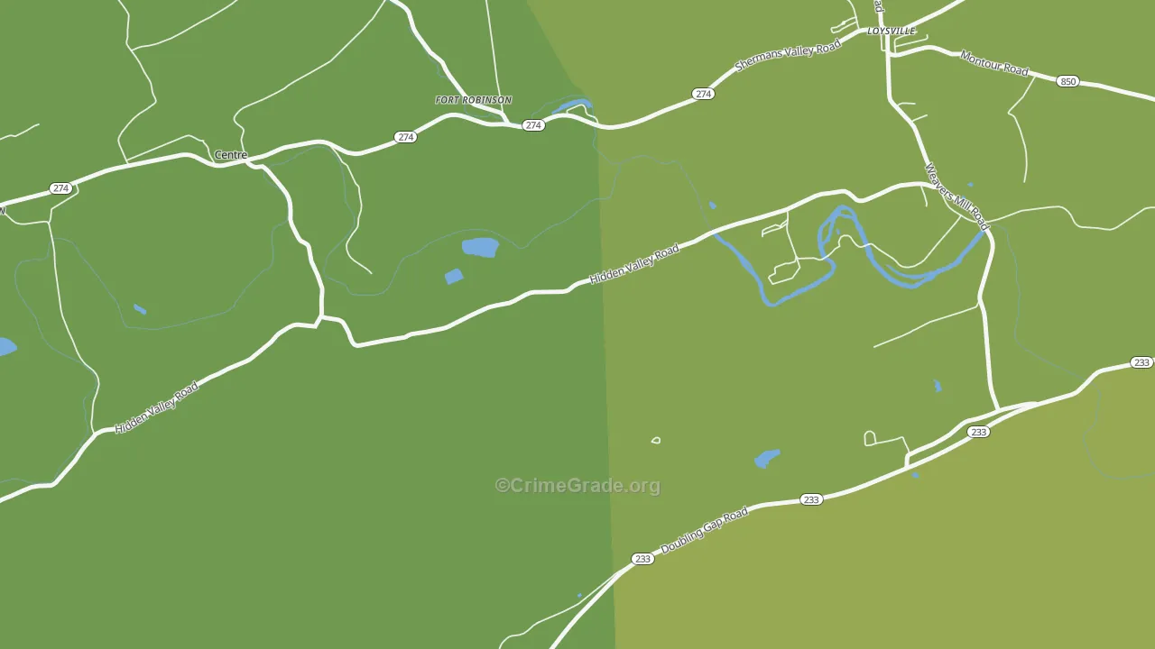 Fort Robertson, PA Map of Vandalism Rates