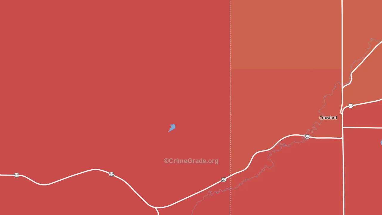 Fort Robinson, NE Map of Vandalism Rates