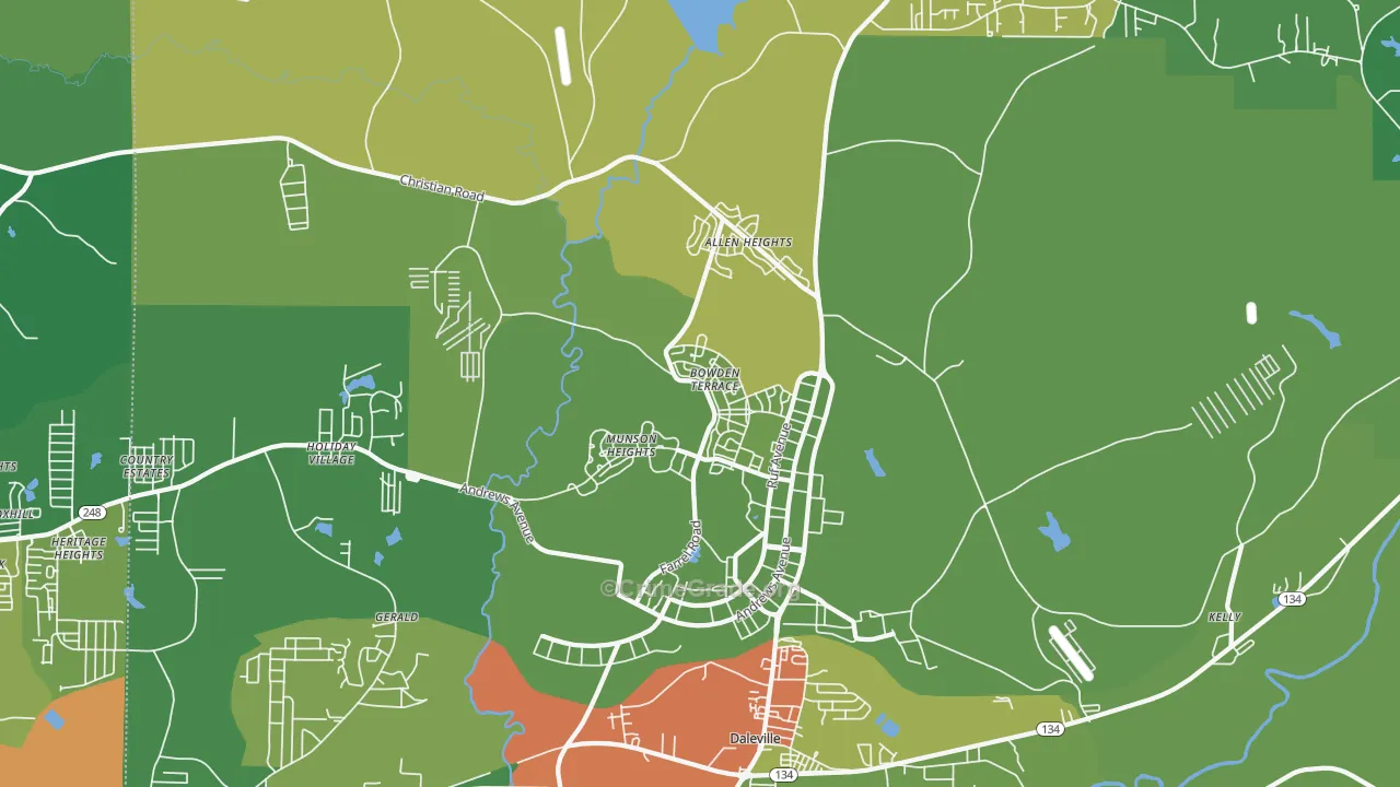 Fort Rucker, AL Map of Vandalism Rates