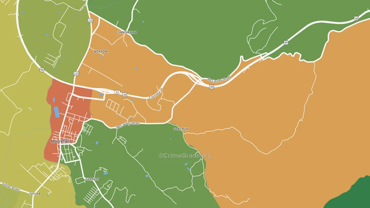 Fort Run, WV Map of Vandalism Rates